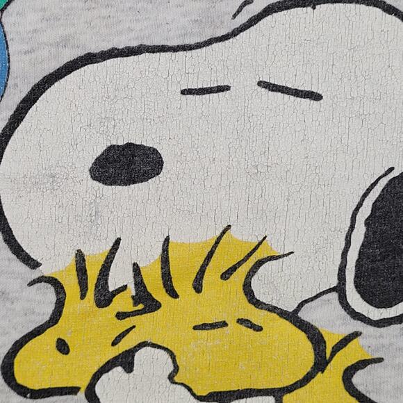 Vintage 80s Snoopy Crop-Top Shirt Womens Large 21x17 Peanuts - Picture 13 of 13